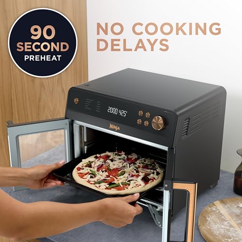 Ninja | French Door Premier Air fry Oven | 10-in-1 functions | 20.3-qt capacity | 5-qt Air Fry Basket, Sheet Pan, Wire Rack, Broil Rack | PFAS-free, Dishwasher-Safe Accessories | Black | FO101BK