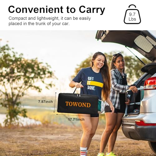 Outdoor Projector Screen with Stand, TOWOND 120 inch Portable Projector Screen Black Backing, Indoor Projection Screen 16:9 4K HD Wrinkle-Free Movie Screen with Carry Bag for Backyard Movie Night