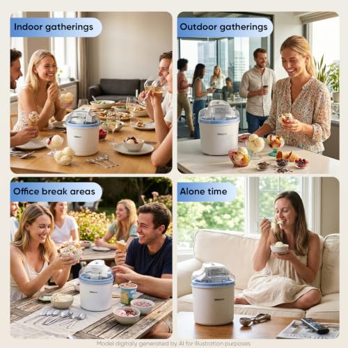 Stillstorm Ice Cream Maker，1.5 Quarts Ice Cream Machine for Home