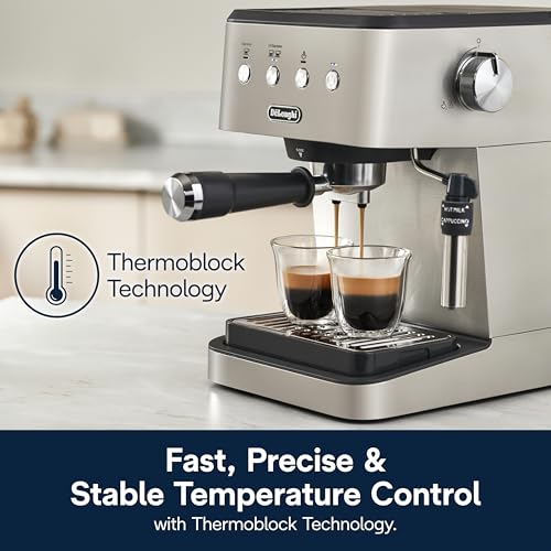 De'Longhi Classic Espresso Machine, Milk Frother, Stainless Steel