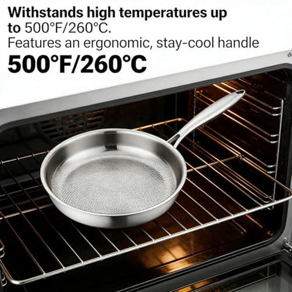 FUTARRIO Titanium Pan, Frying Pan with Lid for Cooking Non Stick, Plateful Titanium Pans for Gas, Electric & Induction Cooktops (9in)