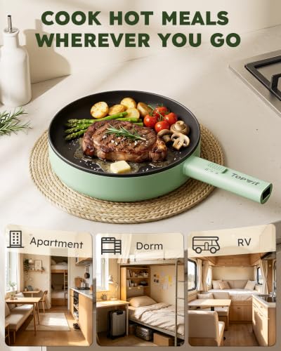 Topwit 11 Inch Electric Frying Pan, Non-Stick Electric Skillet