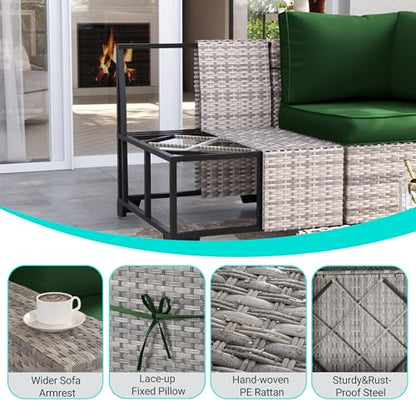 Outdoor Patio Furniture Set PE Wicker Rattan Outdoor Sectional Sofa