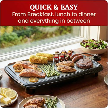 Elite Gourmet 10" x 20" Electric Griddle, PFAS-Free Ceralast™ Ceramic