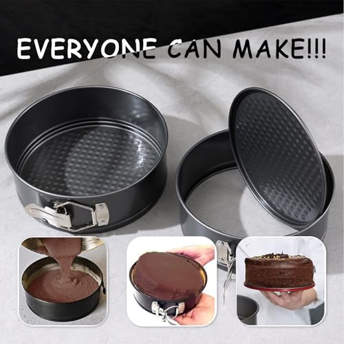 Easynzery 168pcs Cake Pan Sets for Baking + Cake Decorating Supplies: 3 Non-Stick Springform Pans Set (6, 8, 10 inches), Icing Tips – Multi-functional Leak-Proof CheeseCake Pan