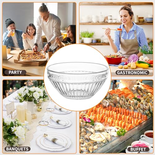 FUYITE 6 Pack Mini 3 Inch Small Glass Bowls with 6 Pack Lids, 2.5 oz Clear Glass Pinch Bowls, Condiment Containers, for Dips, Nuts, Candy, Snacks, Meal Prep Bowls