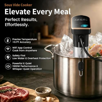 Sous Vide, Sous Vide Cooker, Suvie Cooking Machine With WIFI, 1300W