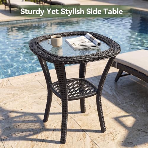 Aoxun 13-Piece Widen Armrests Patio Furniture Set with 44" Fire Pit Table