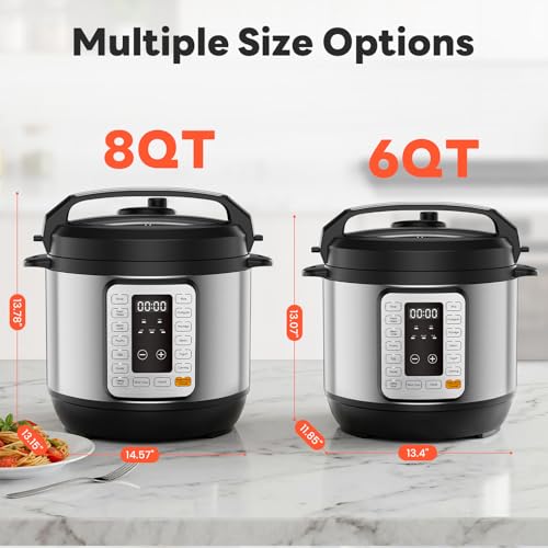 Sweetcrispy 16-in-1 Electric Pressure Cooker 6QT, 12-Preset Multi Cookers with Ceramic Pot, Slow Cook Rice Steamer Sauté Soup Yogurt Maker and More, Recipe Book
