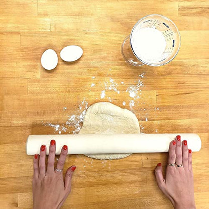 Frieling Rolling Pins for Baking - 2-in x 18.5-in, Natural Maple Wood - Pizza Dough Roller - Straight Pin for Pastry & Cookies