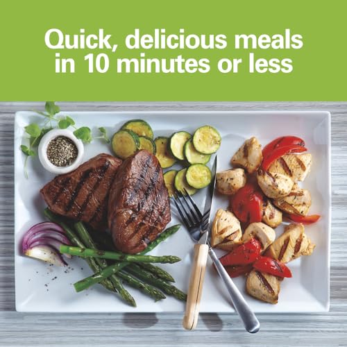 Hamilton Beach Electric Indoor Grill, 6-Serving, Large 90 sq. in. Nonstick Easy Clean Plates, Floating Hinge for Thicker Foods, 1200 Watts, 6.38"D x 12.68"W x 13.78"H , Silver (25371)