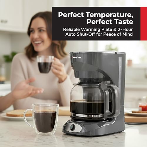 MUELLER HOME 12-Cup Drip Coffee Maker, Gray