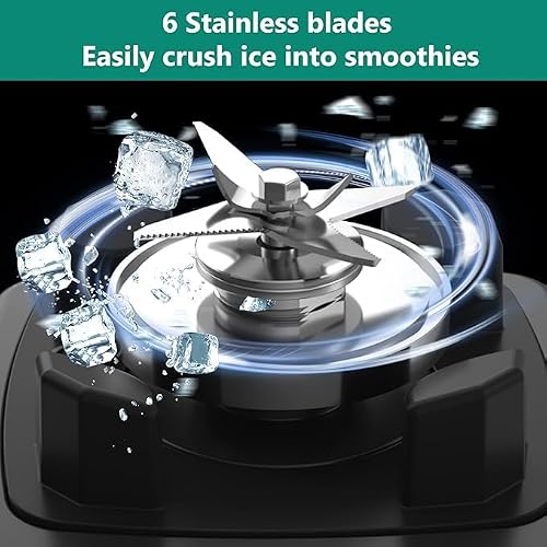 OMMO Blender 1800W, Professional High Speed Countertop Blender with Stainless Steel Blades, 60oz BPA Free Jar for Shakes and Smoothies, Ice and Fruits, Dishwasher Safe