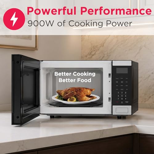 Frigidaire 0.9 CU. FT. Microwave, Digital Control Panel - Auto Cooking Settings - Child Safety Lock - Stainless Steel
