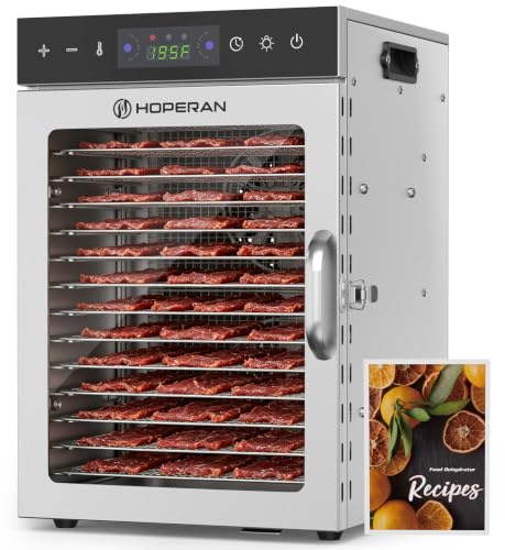 HOPERAN 14 Tray Food Dehydrator Machine for Jerky, Fruit, Herb & Dog Treats
