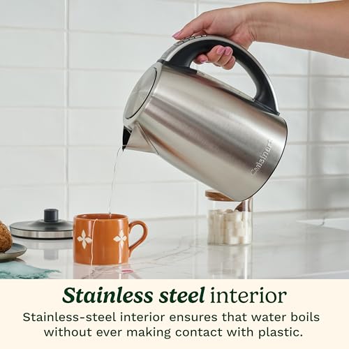 Cuisinart PerfecTemp 1.7-Liter Electric Kettle, Cordless Electric Tea Kettle, 1500W for Fast Heat-Up, 6 Preset Temperatures, 30-Minute Keep Warm, Stay Cool Nonslip Handle, CPK-17P1