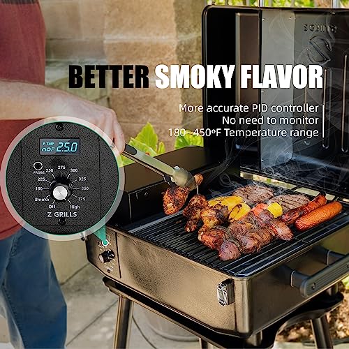Z GRILLS 2026 200A Pellet Grill & Smoker - 202 sq.in Compact Wood Pellet BBQ with PID 3.0 Precision Control, Auto Feed System, Portable Small-Space Grill for Camping & Backyard Cooking
