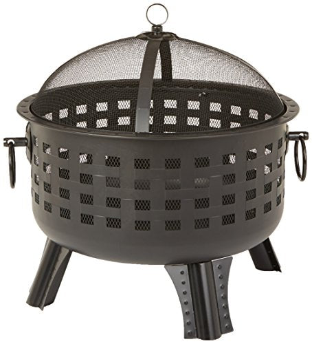 Amazon Basics 27 inch Steel Round Lattice Fire Pit, Easy to Assemble