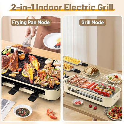 Pukomc Electric Indoor Grill,2 in 1 Indoor Grills for Kitchen