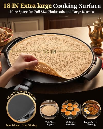 18.5 Inch Mogogo Injera Maker with Adjustable Temperature & Time