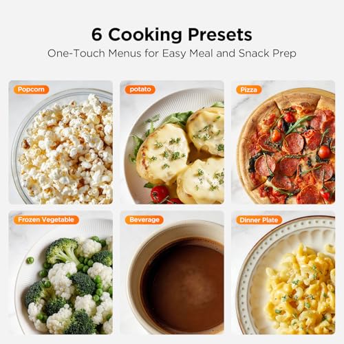 BLACK+DECKER EM0P04P11 Countertop Microwave Oven, 1.1 Cu Ft, 1000W with 6 One-Touch Presets, Express Cooking, 10 Power Levels, and Child Safety Lock, Black
