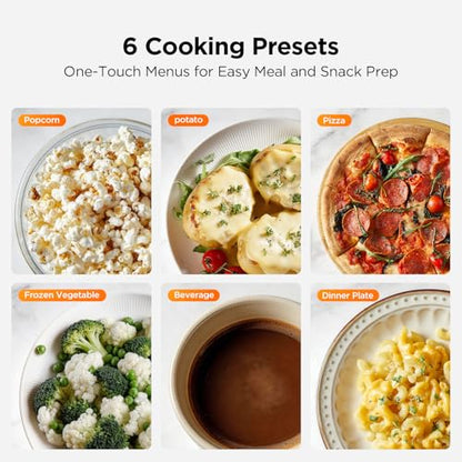 BLACK+DECKER EM0P04P11 Countertop Microwave Oven, 1.1 Cu Ft, 1000W with 6 One-Touch Presets, Express Cooking, 10 Power Levels, and Child Safety Lock, Black