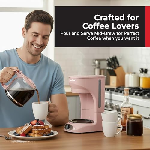 MUELLER HOME 12-Cup Pink Coffee Maker
