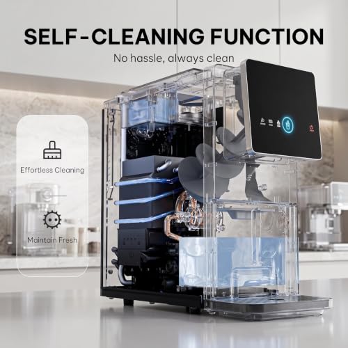 Marsail Nugget Ice Maker Countertop, Self Dispensing Ice Machine with Auto Drop System, Self Cleaning Portable Ice Maker, 40 lbs/Day Soft Chewable Nugget Ice for Home Kitchen Party