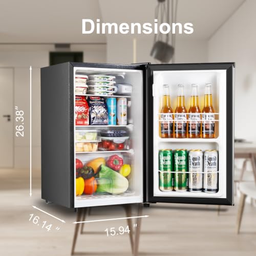 HAILANG 2.3 CU.FT Mini Fridge, Single Door Compact Refrigerator, Black