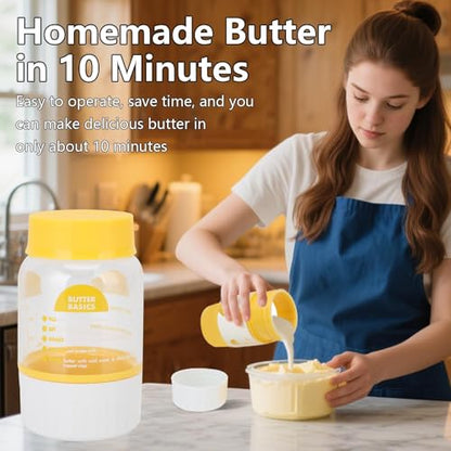 Butter Maker Cup Manual Butter Churner Shaker 155. 00g/5. 47oz Plastic Multifunctional Cream Separator Dependable Butter Making Bottle Built in Strainer for Kitchen Cooking Baking