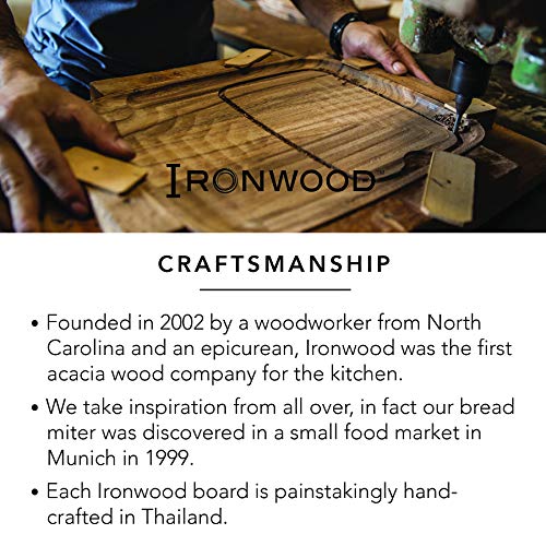 Ironwood Gourmet Square Cutting Board, Acacia Wood 0.5 x 9 x 9 inches
