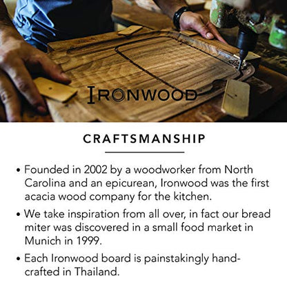 Ironwood Gourmet Square Cutting Board, Acacia Wood 0.5 x 9 x 9 inches