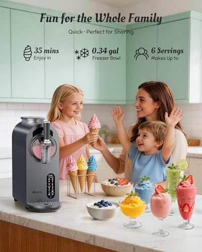 Alcarin 2 in 1 Slushie Machine & Soft Serve Ice Cream Maker, No Ice Needed, 8 Pre Sets, Frozen Drink, Protein Ice Cream, Milkshake, Frappe, Spiked, Sorbet and More