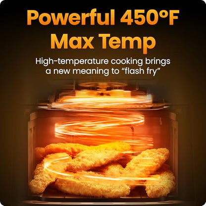 Chefman Air Fryer – 4-in-1 Slim 3.5 QT Airfryer, Air Fry, Bake, Dehydrate, Frozen, 450°F Max Temp for Extra Crispy Results in Minutes, Nonstick Ceramic Coating, Dishwasher-Safe Accessories - Black