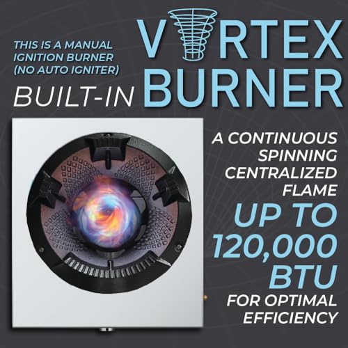 Concord Professional Vortex Burner Stainless Steel Commercial Wok Range Single Burner Outdoor Propane Stove. Great for Stir Fry, Outdoor Kitchen, Asian Cuisine