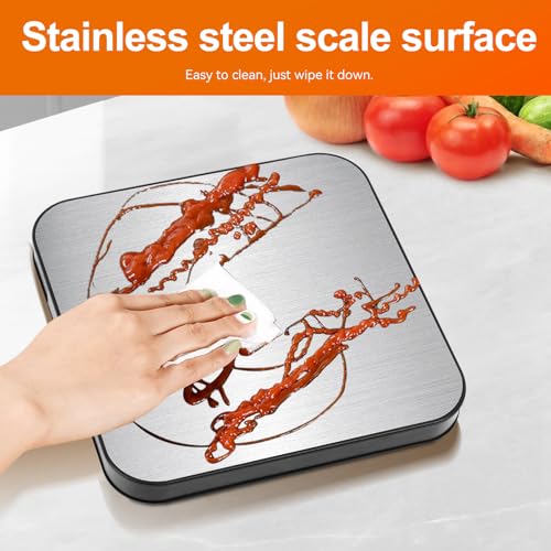 SHGMEET Food Scale- Wireless Separated, 33 lb Digital Kitchen Split Scales Weight Grams and Ounces for Baking Cooking and Meal Prep, LCD Display, 7 Units with Tare Function (Batteries Included)