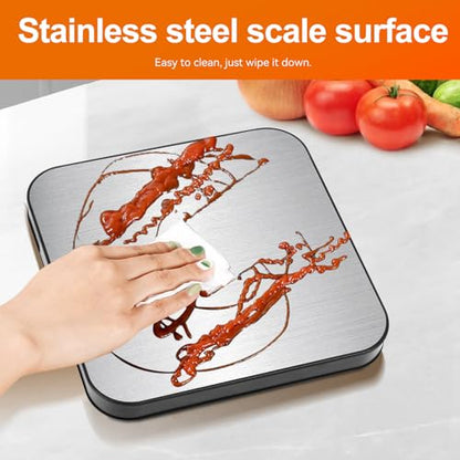SHGMEET Food Scale- Wireless Separated, 33 lb Digital Kitchen Split Scales Weight Grams and Ounces for Baking Cooking and Meal Prep, LCD Display, 7 Units with Tare Function (Batteries Included)