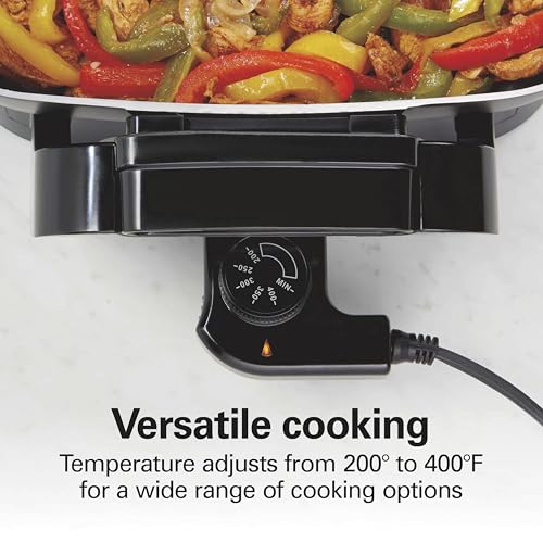 Hamilton Beach Durathon Reversible Ceramic Skillet, 12"x15" Removable Reversible Pan, R25824 (Renewed)