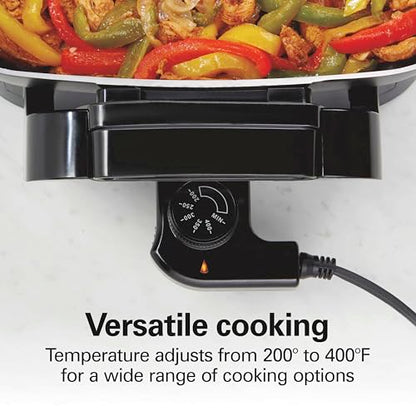 Hamilton Beach Durathon Reversible Ceramic Skillet, 12"x15" Removable Reversible Pan, R25824 (Renewed)