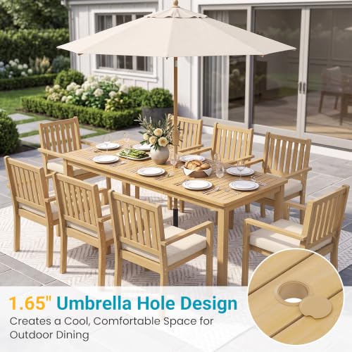 FansaFurn 6 Piece Acacia Outdoor Patio Table and Chairs Set for All-Weather
