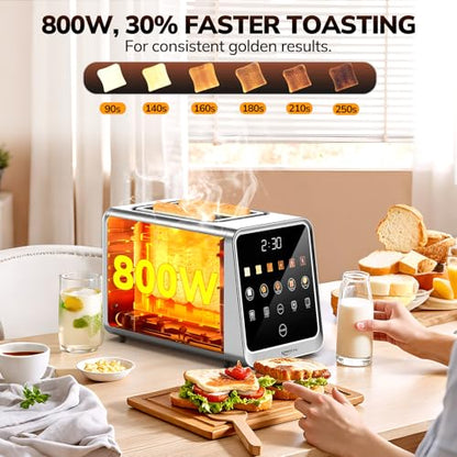 Keenstone 2 Slice Toaster, 1.5-Inch Wide Slots, 75-Degree Touchscreen