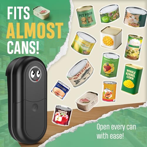 Handsfree Electric Can Opener Fits All Can Sizes, Electric Can Openers for Kitchen Food Safe with Smooth Edge, Kitchen Gadgets Battery Operated Can Openers for Seniors, Arthritis and Chef