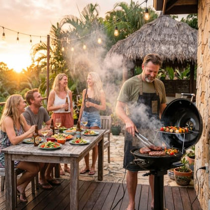 Electric Grill, CUSIMAX Electric Indoor/Outdoor Grill, 1600W Portable BBQ with Lid for Indoor & Outdoor Use, Adjustable Heat, Removable Stand Grill for Cookouts, BBQ Gatherings, Small Spaces