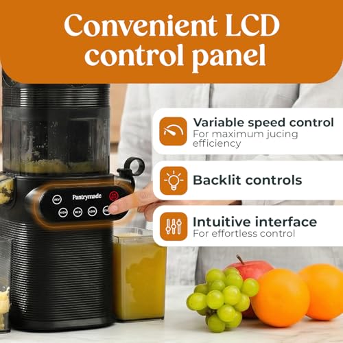 Pantrymade Cold Press Juicer | 5.5” Feed Chute, Whole Fruits, High Yield