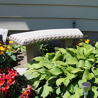 Emsco Group 2306-1AZ Garden Bench – Natural Sandstone Appearance – Made of Resin – Lightweight – 12” Height