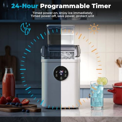 Electactic Countertop Ice Cube Maker, 12Pcs Ready in 13 Mins, 26Lbs/Day