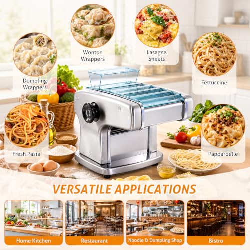WICHEMI Electric Pasta Maker 4 IN1 Pasta Roller Noodle Pressing Machine