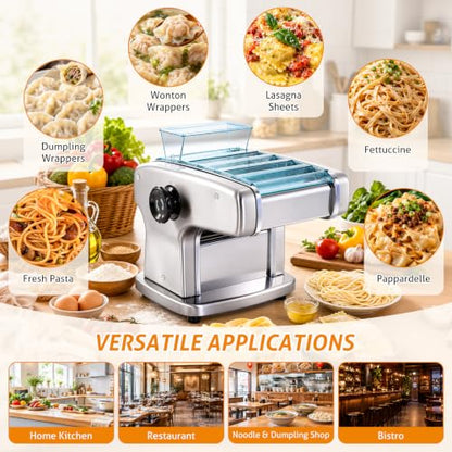 WICHEMI Electric Pasta Maker 4 IN1 Pasta Roller Noodle Pressing Machine
