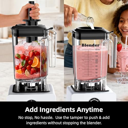 AIZIYO Professional Blender for Smoothies, 2200W Peak Watts,60 oz BPA-Free Pitcher, Blenders for Kitchen, Dishwasher Safe, Programs for Frozen Drinks & Nutrient Milk Shakes & Nut Milk