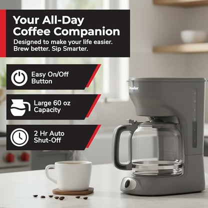 MUELLER HOME 12-Cup Drip Coffee Maker, Gray